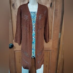 Cozy Brown Open-Front Cardigan
